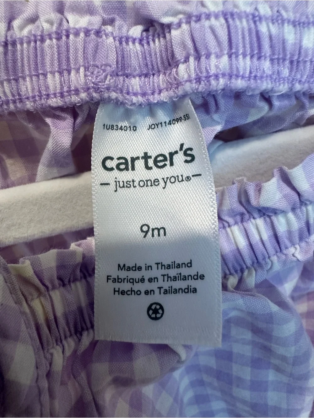 Carter's drop! Lavender Gingham, pink striped and yellow floral onesies!
